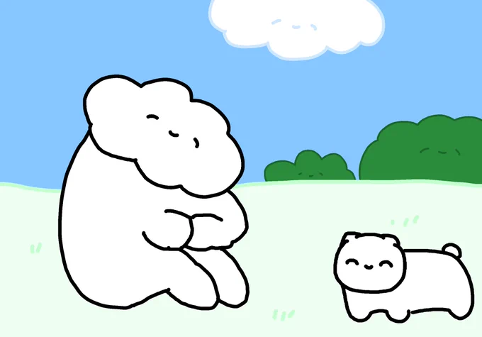 ネコチャンと地面で休んでる雲 #まいにちネコチャン 