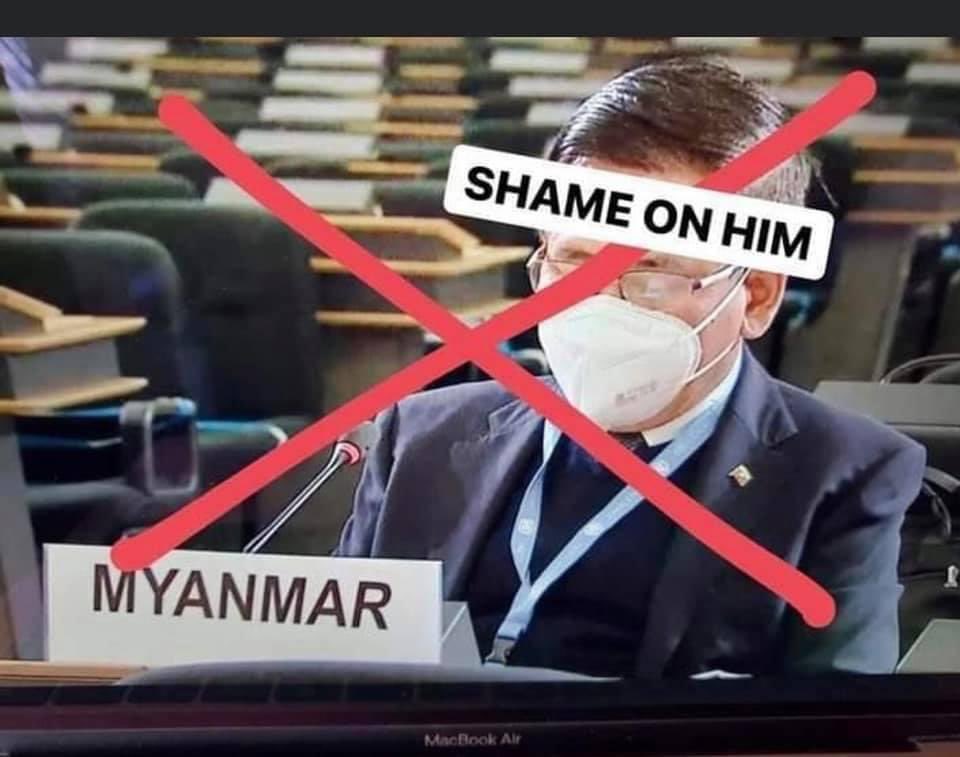 NaingLi70397374's tweet photo. This person doesn't represent Myanmar citizens.He is just a state rebel under the millitary dictator.This person only tells the wrong facts about the current situation in Myanmar and makes things different from the truth.He is totally lying.
#Feb12Coup 
#WhatsHappeningInMyanmar https://t.co/Fh602VNMva