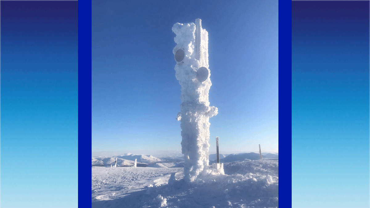 TelefonicaUK's tweet photo. ❄️🗻Our intrepid network engineers have been working hard across the UK this month to ensure we keep our customers connected as temperatures drop.

This is our mast on top of Ben Nevis. The team installed heaters on the antennas to keep them operating despite the heavy snow &amp; ice https://t.co/uUbWYGpmzs