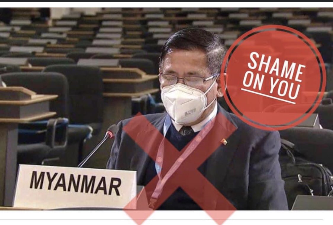 He does not represent Myanmar people. He’s one of state rebels from the Military Coup , under Min Aung Hlaing. He’s insulting not only us but also all the democratic countries throughout the world. 
#WhatsHappeningInMyanmar