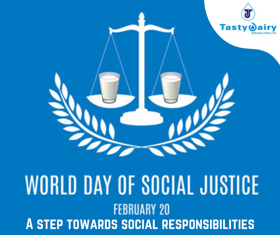World Day of Social Justice is an international day recognizing the need to promote social justice, which includes efforts to tackle issues such as poverty, exclusion, gender equality, unemployment, human rights, and social protections. #TastyDairy#Verifresh #Ghee #SaturdayMood