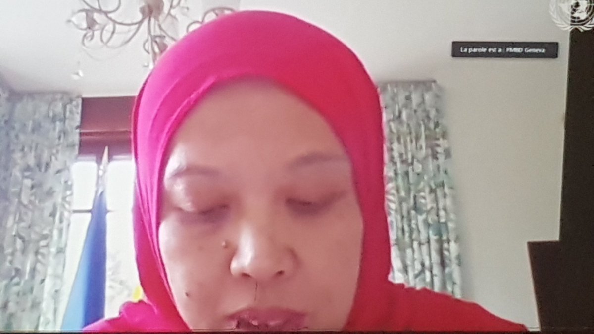 #Brunei, current #ASEAN chair <a href="/Asean2021_BN/">ASEAN 2021 Brunei Darussalam</a> at <a href="/UN_HRC/">UN Human Rights Council</a> encourages all parties in #Myanmar to seek political solution through dialogue/consultations. Says ready to work with #Myanmar bilaterally &amp; through regional bloc for positive/peaceful outcome. #WhatIsHappeningInMyanmar