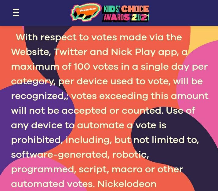 + KCA’s twitter voting:￼- account must have 10+ followers￼-must be public￼-must have been created before KCA voting started (before Feb. 3)-retweets count as valid votes