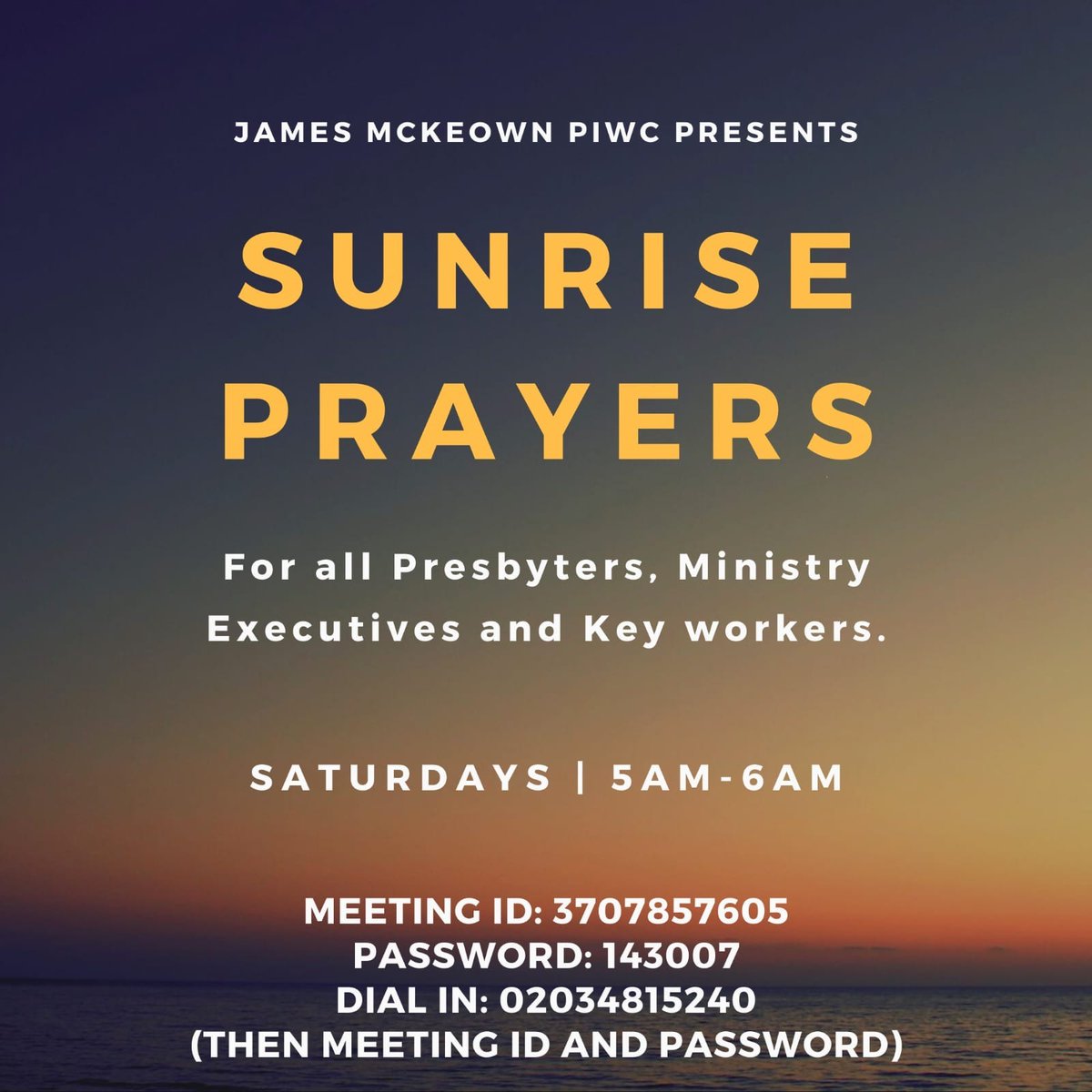 jmpiwc's tweet photo. #JMPIWC #LivingSpringDistrict #PIWC #SunrisePrayers ๐๐พ๐ https://t.co/5nIbgRHGPo