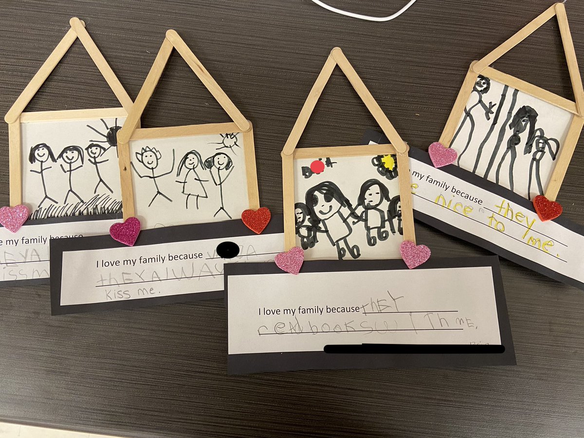 MahovlichL's tweet photo. With Valentines and Family Day around the corner we had our students draw a picture of their family and say why they loved them! These little ones clearly know what love means! #kindergarten #TVDSB #Kettlecreekpublicschool https://t.co/51uV9bOV6g