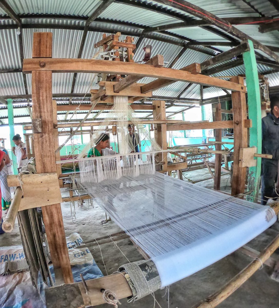 vivek4wild's tweet photo. What a nice morning. Opened a 9 km Hanging elephant deterrent fence that @wti_org_india @ScienceatCZ did for protecting elephants and people and then visited the hugely successful @ifawglobal women’s weavers project #BringingbackManas #conservation #community https://t.co/tR11HEswgU