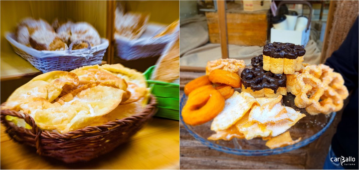 Feliz sábado! Xa estades probando os dóces de #Entroido? Aquí tendes dúas propostas: orellas tradicionais; ou flores de Entroido, rosquillas e orellas con laranxa en lugar de anís. Todo boísimo. As filloas e o cocido xa o apañades vós! 😋
📷 Panadería A Milagrosa | MmmmXeados