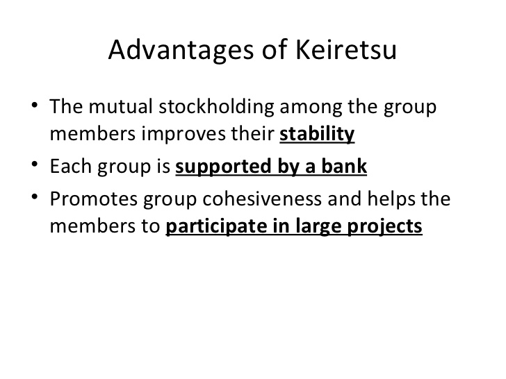 These cartels were despised by foreign and central bankers, an illiberal stumbling block in the way of Western objectives, global free market capitalism. The McArthur administration attempted to dissolve them; they sprang back as Keiretsu, nominally shareholder controlled.