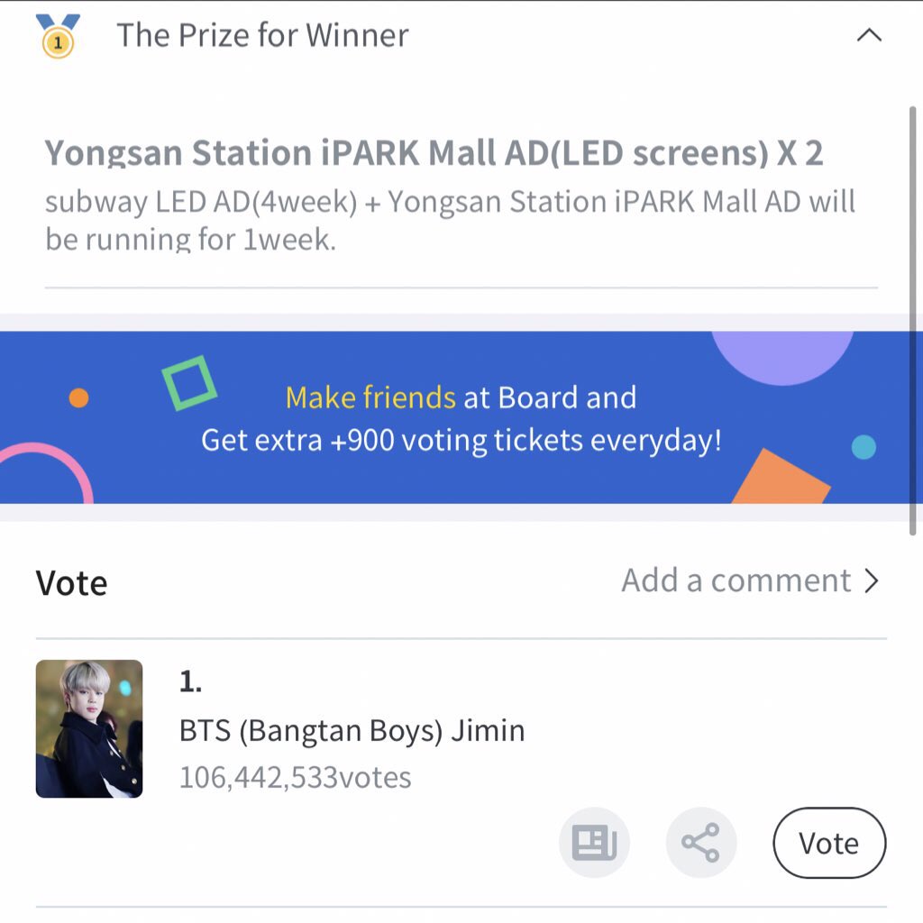  Vote JIMIN on FANPLUS! — voting ends on feb 23.•Jimin got nominated under the category “All rounder Contest”.- download the fanplus app and vote! vote here:  https://vote.fanplus.co.kr/?vote=115&nbsp;- ios:  https://apps.apple.com/ph/app/fanplus/id1448805815- android:  https://play.google.com/store/apps/details?id=com.photocard.allstar