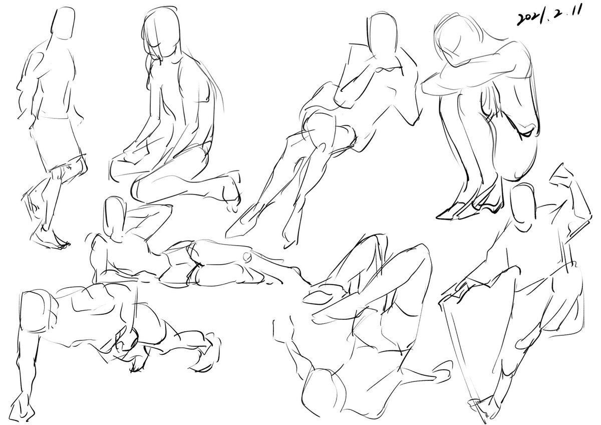 クロッキー1分×8体×4日
女性描くの難しっ?
とにかく丸み。手足は実物より長く。
…次のイラストで遊んでみるか

#クロッキー #イラスト #illustration #drawing 