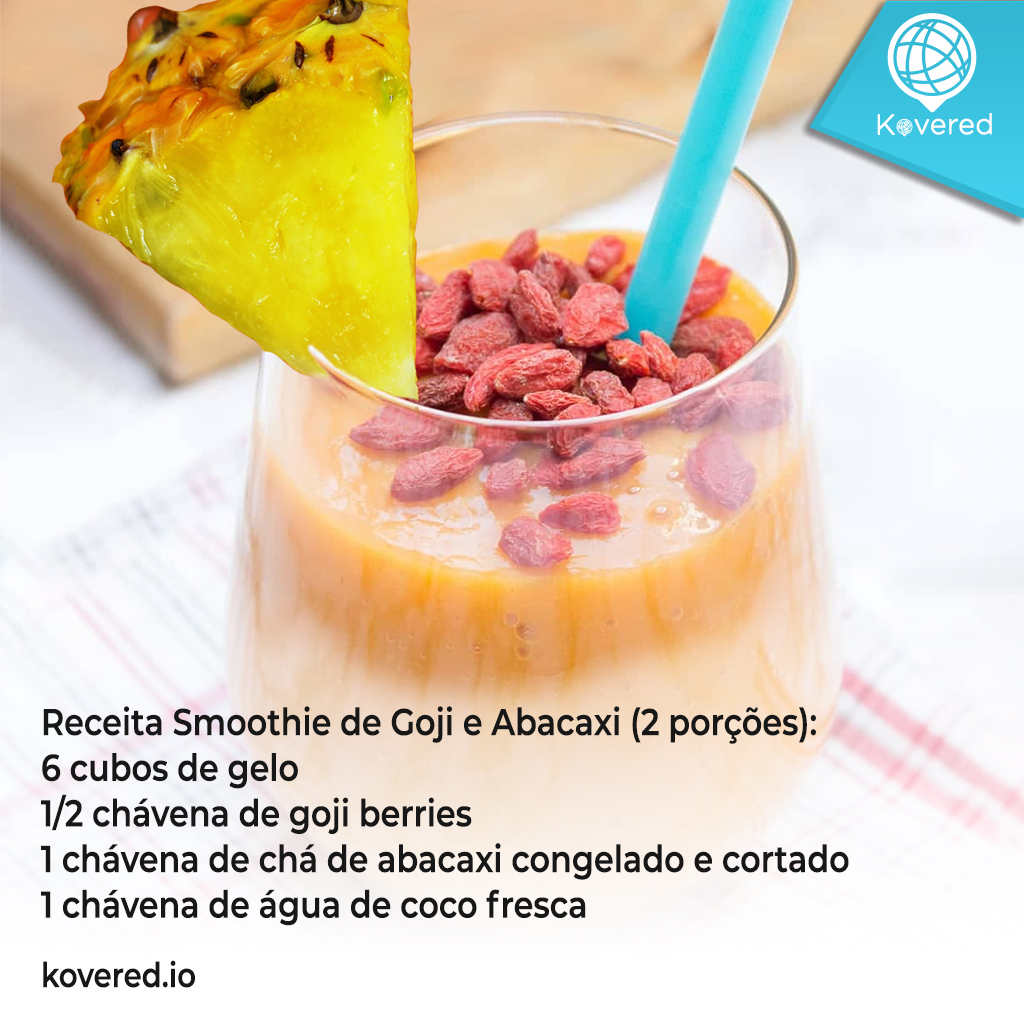 Smoothie of the day with only 115 kcal ✅ 6 ice cubes; ✅ 1/2 cup goji berries ✅ 1 cup of frozen and sliced ​​pineapple tea ✅ 1 cup fresh coconut water #wellness #health #fitness #healthylifestyle #selfcare #love #motivation #lifestyle #fitnessmotivation #weightloss