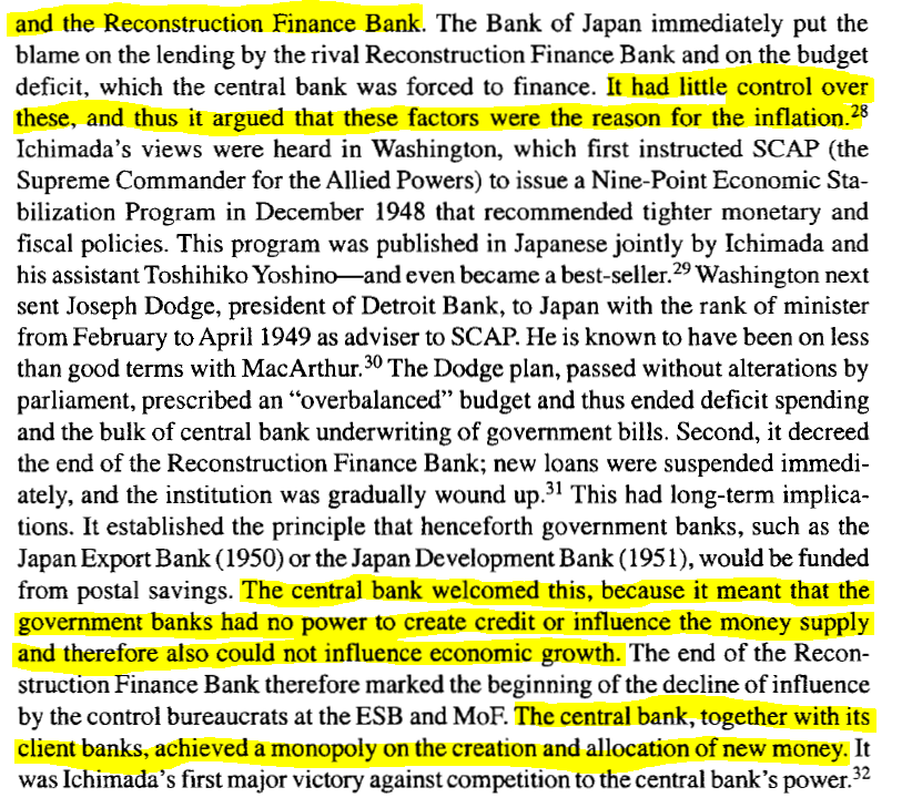 In 1962 they exercised their power over monetary policy through what they called Window Guidance. The BOJ would set mandatory targets for how much MOF-controlled commercial banks had to lend. They were obligated to provide ever larger loans, to increasingly dubious creditors.