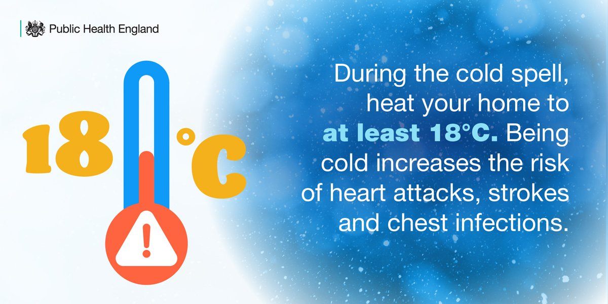 ⚠️ A cold weather warning for icy conditions is in place across the North East 
🏠If you can, #StayHome and stay safe
🌡Try to maintain indoor temperatures to at least 18°C
👀 Look out for friends and family who might be affected