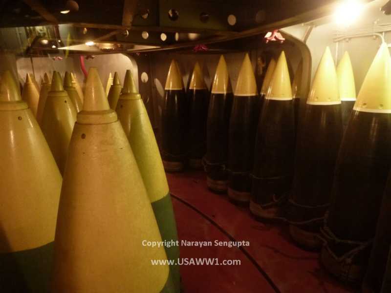 Battleship Alabama - below decks by one of the three main battery 16" gun turrets...