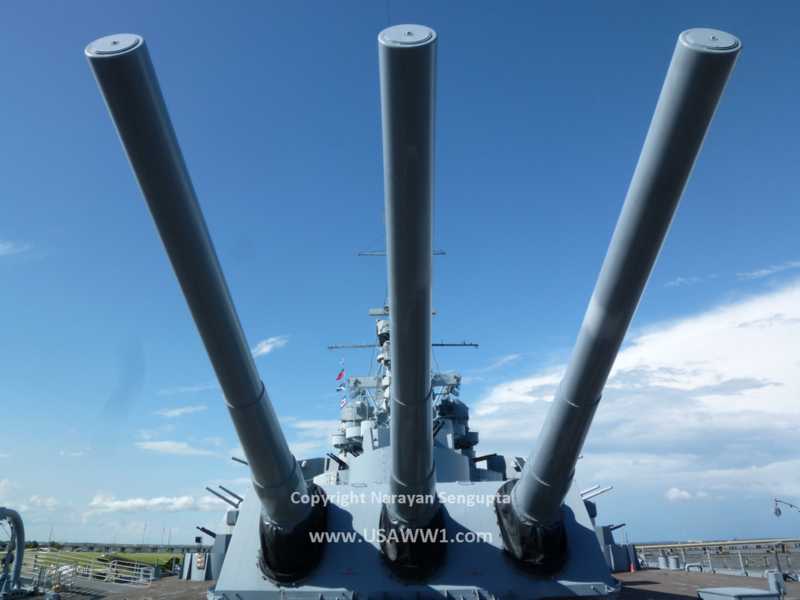 Battleship Alabama had nine 16" guns. This exceeded the firepower of almost any battleship bar some of her siblings and cousins, the Yamato-class, and maybe Rodney/Nelson. Others too?