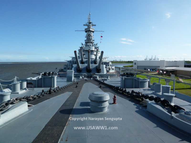 Battleship Alabama had nine 16" guns. This exceeded the firepower of almost any battleship bar some of her siblings and cousins, the Yamato-class, and maybe Rodney/Nelson. Others too?