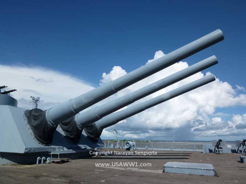 Battleship Alabama had nine 16" guns. This exceeded the firepower of almost any battleship bar some of her siblings and cousins, the Yamato-class, and maybe Rodney/Nelson. Others too?