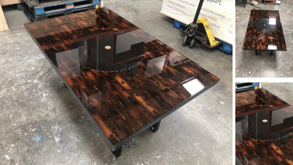 Our skilled craftsmen can turn their hand to pretty much anything that needs manufacturing, not just garden rooms! This beautiful table was commissioned by a client who lives on a farm, made with old pine joists, inset with an old sawblade. A unique design, crafted with love 💚
