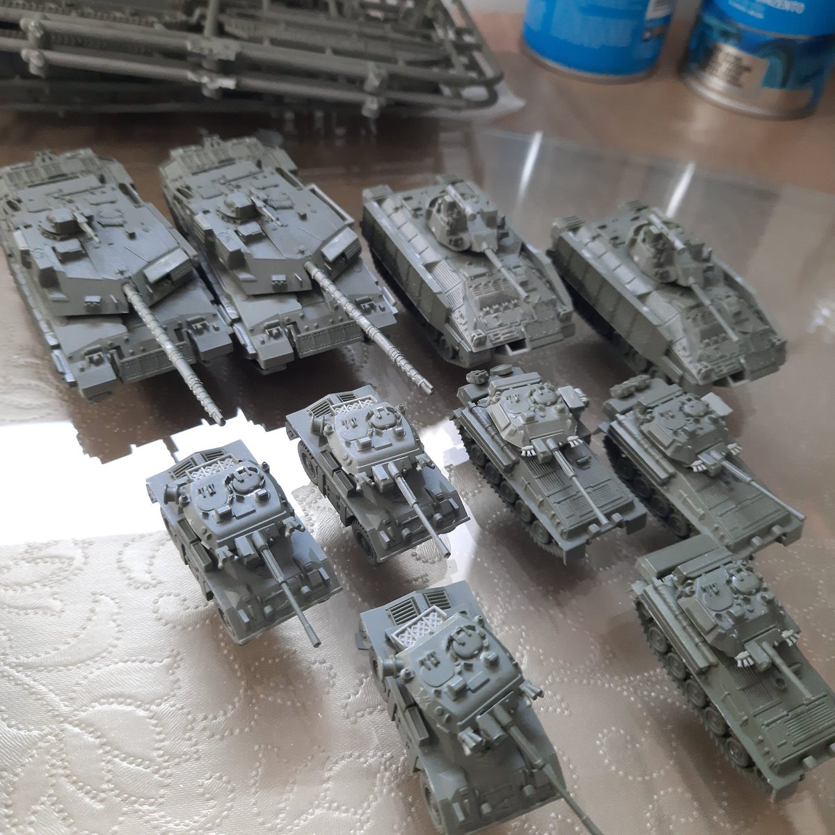 SCWFrontLine's tweet image. Break from painting to get these finally built and Mandalorian jet bikes arrived in post