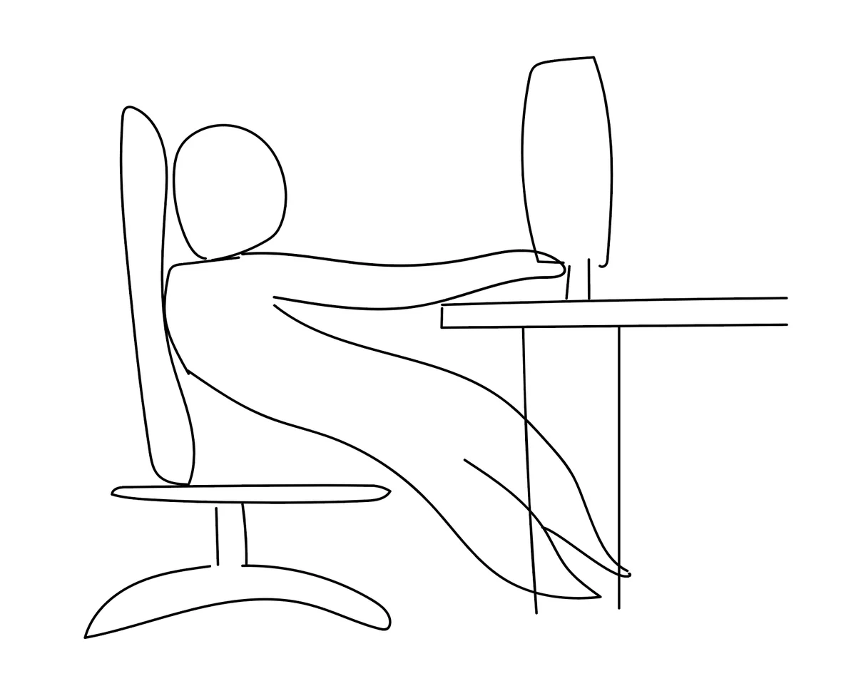 パソコン作業中こんな風に座っていませんか？歩けなくなりますよ!