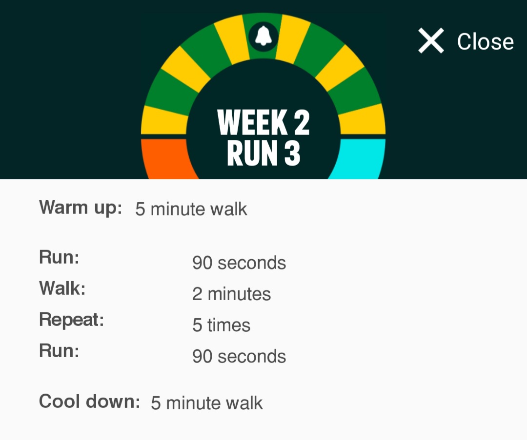  #couchto5k  #takeawaysto5ksWeek Two - Run Three