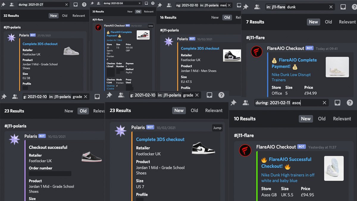 Been a good couple weeks over here ! Bots : @FlareAIO @FlareSmashed @polarisaio Cook Groups : @Flex_Workshop @TheLabDiscord Servers : @ToxicServerss @Lucky_AIO Proxies : aycd @RampageProxies @VenomProxies @GrassProxies @HawkProxies Also S/O @issa_mirza helping me with setup!