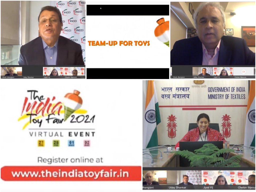 smritiirani's tweet photo. Inaugurated @ficci_india seminar on Value of Play: Toys & Games in the New Normal Scenario. Toys as a pedagogical tool have a lasting impact on cognitive skills of children; GOI under PM @narendramodi Jiโs leadership is working towards using toys as a means for societal change. https://t.co/VAwsv4pXd7