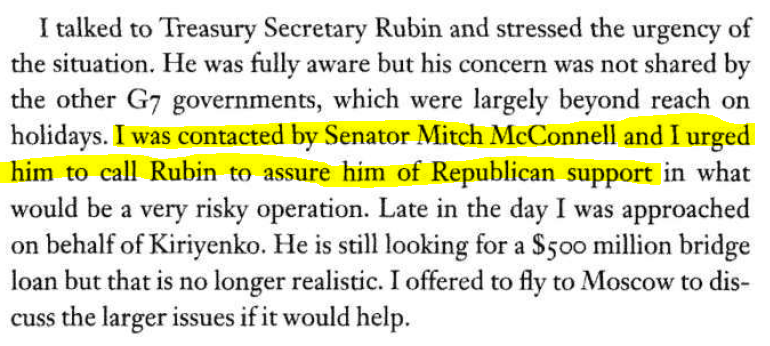 During this crisis Soros was personally involved in constructing the package. And apparently Mitch McConnell, who has his phone number?