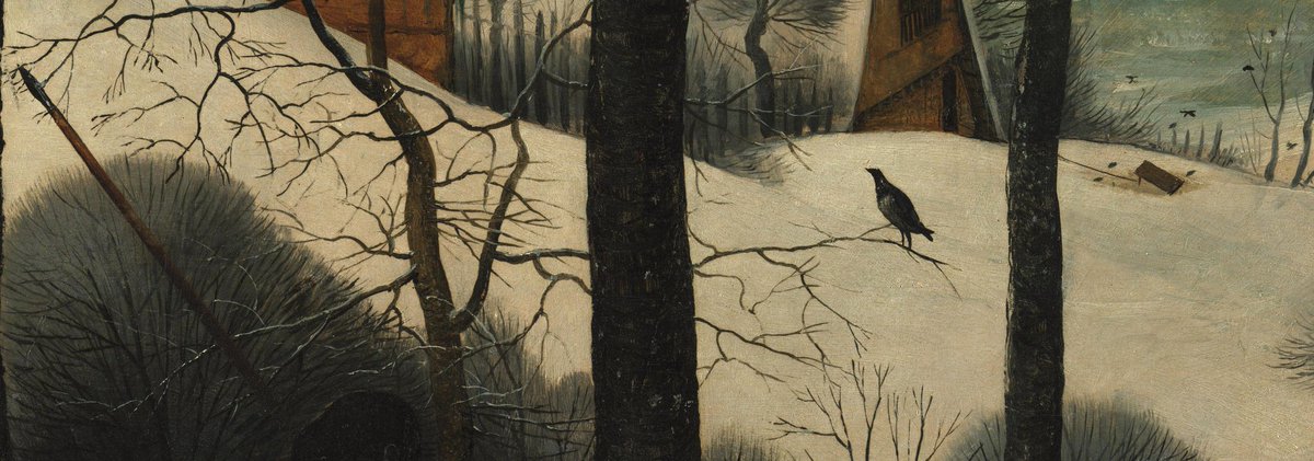That was 9, so this is 10/n. Hunters in the Snow features a small bird trap (left), a way to catch some extra proteins. A other famous winter scene by Brueghel sr. is Winter Landscape with Bird Trap on the right. Bruegel (Brueghel) painted in The Little Ice Age.