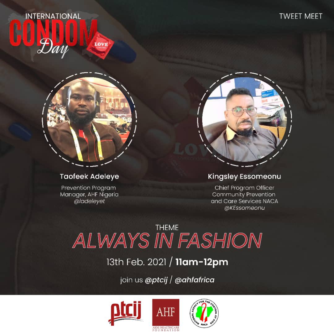 In commemoration of the 2021 International Condom Day, join yours truly at this tweet meet <a href="/sitq111/">Safiya ibrahim</a> <a href="/librannette/">Omeche'koleya🇳🇬🎀</a> <a href="/mariahinnocent/">pretty amy</a> <a href="/EnechojoJ/">Enechojo Jeremiah</a> <a href="/AderonkeW/">The Arábìnrin Adérónké JP MNIPR</a> <a href="/OluwafemiAdare/">Oluwafemi Adare, FRSPH (Wunderkind)</a> <a href="/TheCakeChancery/">The Cake Chancery</a> <a href="/Jenny_egbedi/">J£##¥</a> @LaYemi0413 <a href="/AdaezeChalene/">Nwunye One Meat😊💍</a> <a href="/Adankeokelonye/">Adaobi Nkeokelonye Ph.D</a>