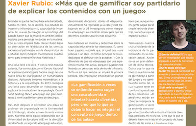 RosaFornerCalpe's tweet photo. ¿Conoces a @xrubiocampillo ? ¿No? Pues descubre su trayectoria y su capacidad de incorporar las #nuevastecnologías a la #enseñanza y al #aprendizaje del pasado en este retrato de @EditorialGrao https://t.co/tpsCl2FaHS #educación #gamificación #docencia https://t.co/T216JKWPXU