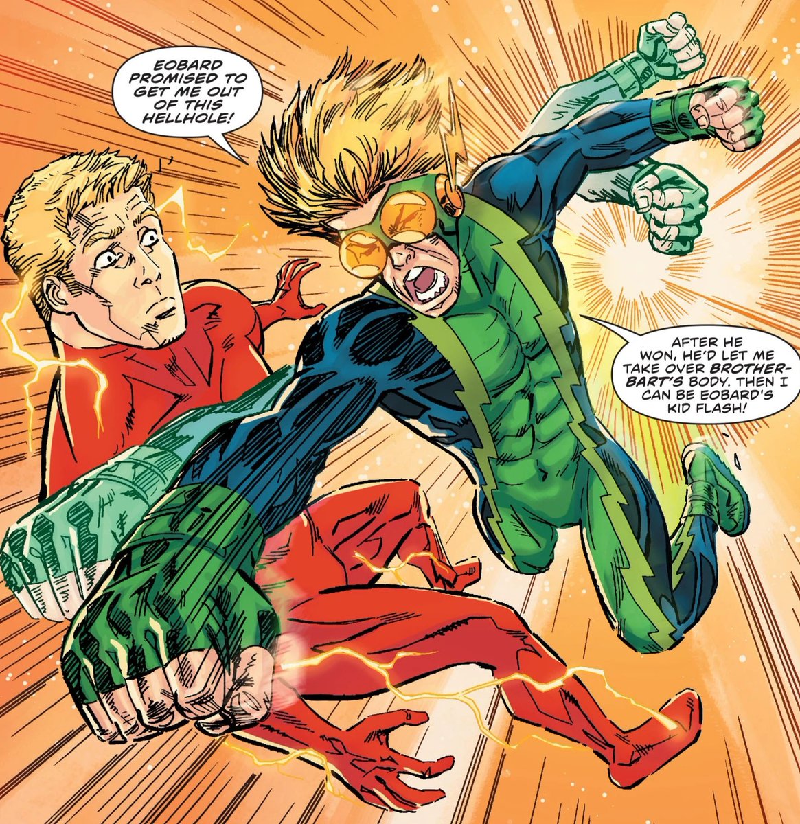 Thaddeus Thawne - InertiaEarthgov President Thawne spliced a sample of Bart’s DNA with his DNA and grew a clone from the result. All of his physical and mental development was carefully calculated, until he reached adolescence and traveled into the past to replace Bart Allen.