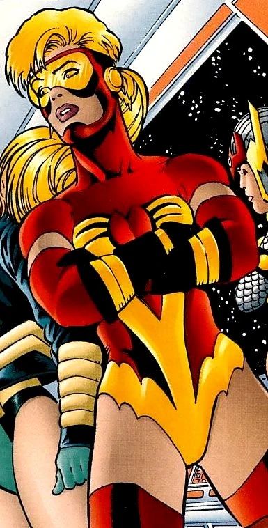 Jesse Chambers - Jesse QuickDaughter of Johnny Quick and Liberty Belle she became a hero using her fathers speed formula. She helped train Impulse, became a member of the JSA, married Rick Tyler, and had a son. She even took up the Flash and Liberty Belle mantles for a while.