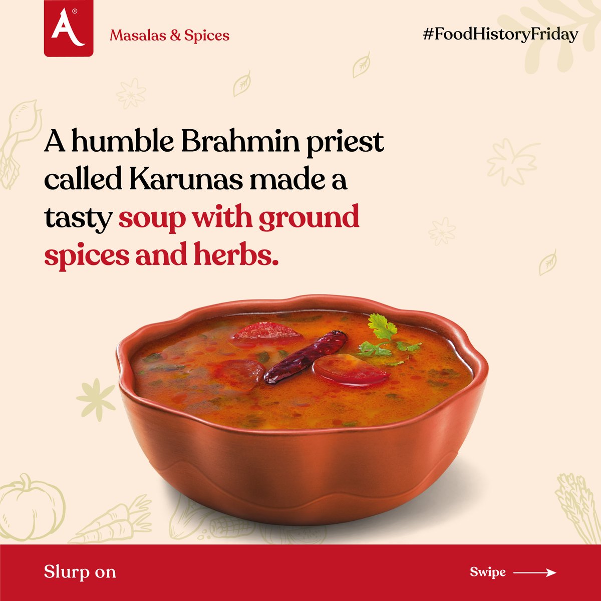 AnnapoornaMasal's tweet image. This peppery concoction had a historic tale behind its discovery. #Rasam will always be a household favourite. Stay tuned to #FoodHistoryFriday and slurp on fables that made its way to tables. #AuthenticSpices #SpiceLife #RegionalSpices #SpiceBlend #RasamPowder #FoodHistory