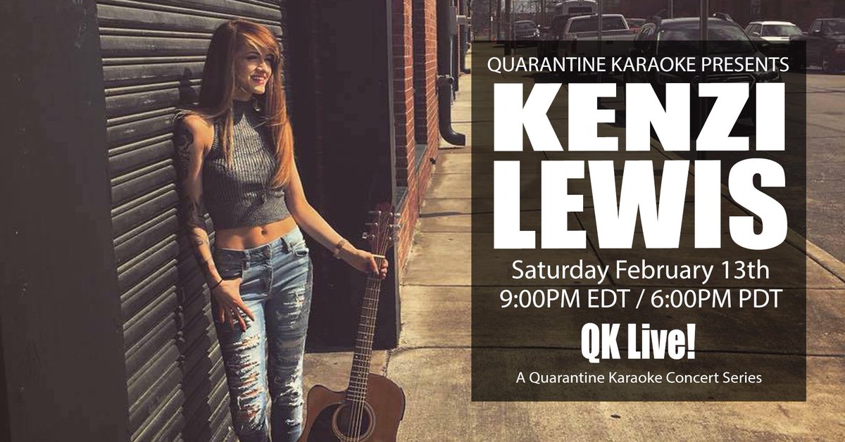 QK Live! Presents Kenzi Lewis youtu.be/GKMh4d-IsGg via <a href="/YouTube/">YouTube</a> 

Quarantine Karaoke Concert series continues with Kenzi Lewis this Saturday night on QK Live. 

facebook.com/QKLive
facebook.com/groups/qkbacks…