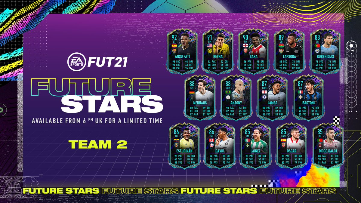 More future talent 🔥

The #FUT #FutureStars Team 2 is here: x.ea.com/67691

#FIFA21