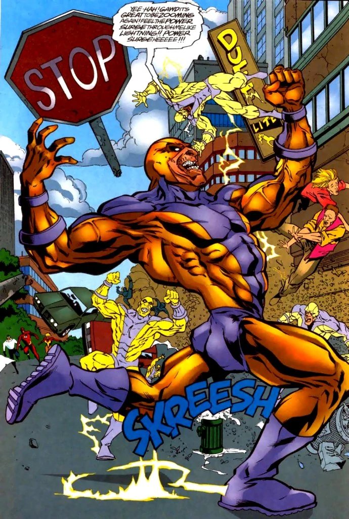 Dr. Jerry McGee - Speed DemonHe became obsessed with his research into hyper physiology, driving away his colleagues and finally his wife. He experimented on himself through steroids and electrode implants, & imbued himself with speed rivaling Flash’s then-top speed of 700 mph.