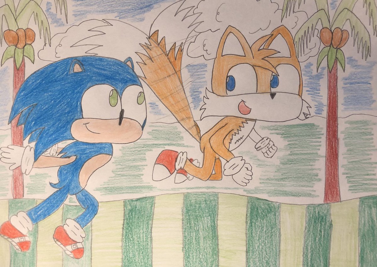 https://t.co/2qKgdWcYfX
With the Sonic the Hedgehog The Movie 2 recently announced, I figured I’d draw a picture of the awesomest dynamic duo since Batman and Robin, Sonic and Tails! Are you excited for Sonic 2 because I sure am! 
#SonicTheHedgehog2 #SonicMovie2 #SonicTheHedgehog https://t.co/QspcUGV2HO