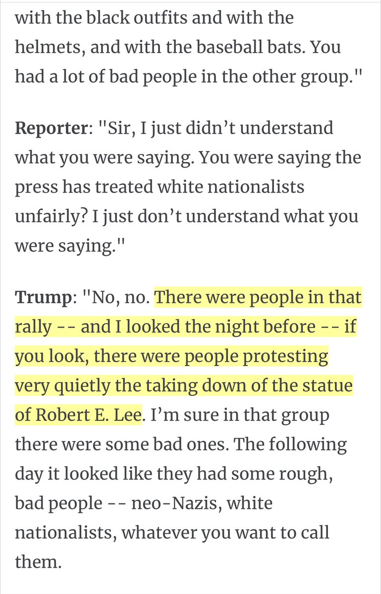 And finally 3. He said that the “fine people” were the ones there “the night before.”THIS WAS THE NIGHT BEFORE! IT WAS THE TIKI TORCH MARCH WHERE THEY WERE CHANTING “JEWS WILL NOT REPLACE US.”