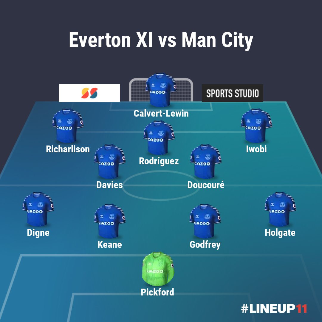 Everton Gameweek PreviewSuspended/Injured Calvert-Lewin - Ruled outPickford - Ruled outAllan - Ruled outGbamin - Ruled outManager Quotes  + Notes  Carlo: DCL & Pickford expected to be available vs Man CityPredicted lineup below.Written by  @Prem_Tipster