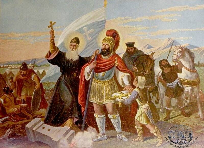 The commander Vardan Mamikonian is remembered for leading the revolt against Sasanian Persia, which had demanded the Armenian nobility to denounce their Christian faith and convert to Zoroastrianism. At the Battle of Avarayr (451 CE), Vardan and his companions are martyred (2/8)