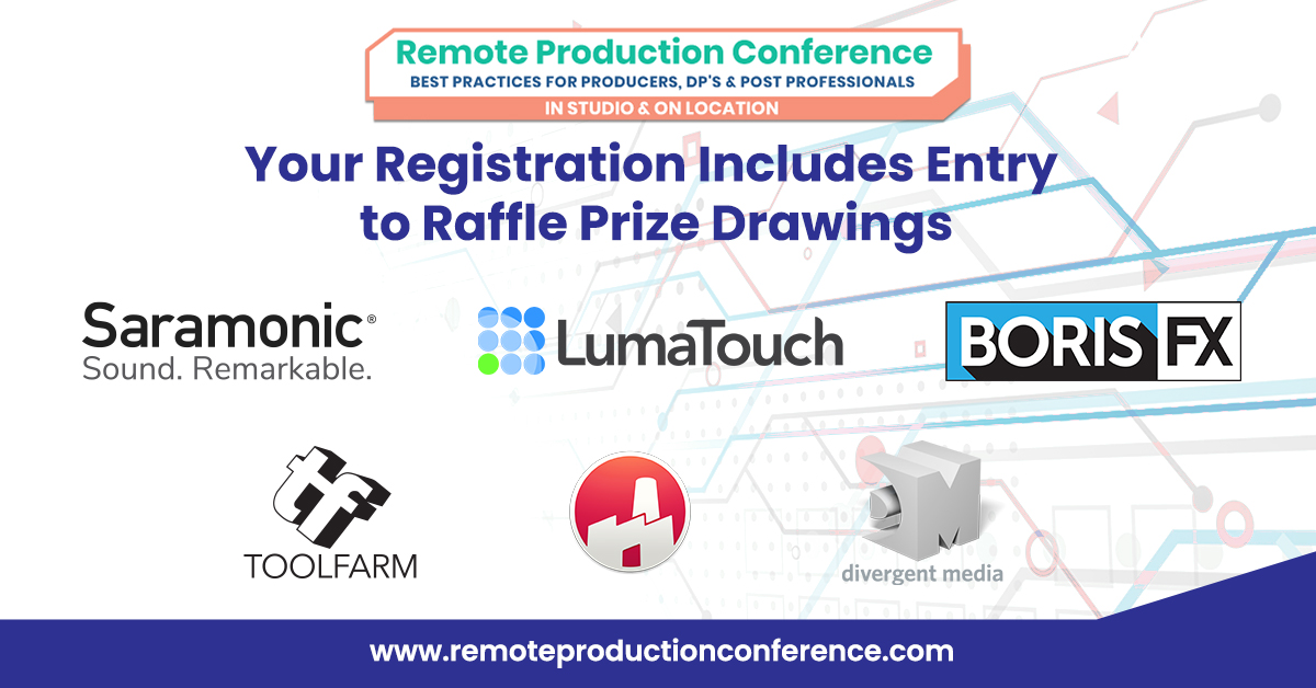 FMC_Conferences's tweet image. Did you know your #RemoteProductionConference registration includes entry to raffle prizes courtesy of our sponsors? For only $199, you&apos;ll have access to a full weekend of live training sessions, networking rooms, and more! Register to attend: bit.ly/3d0r1jT