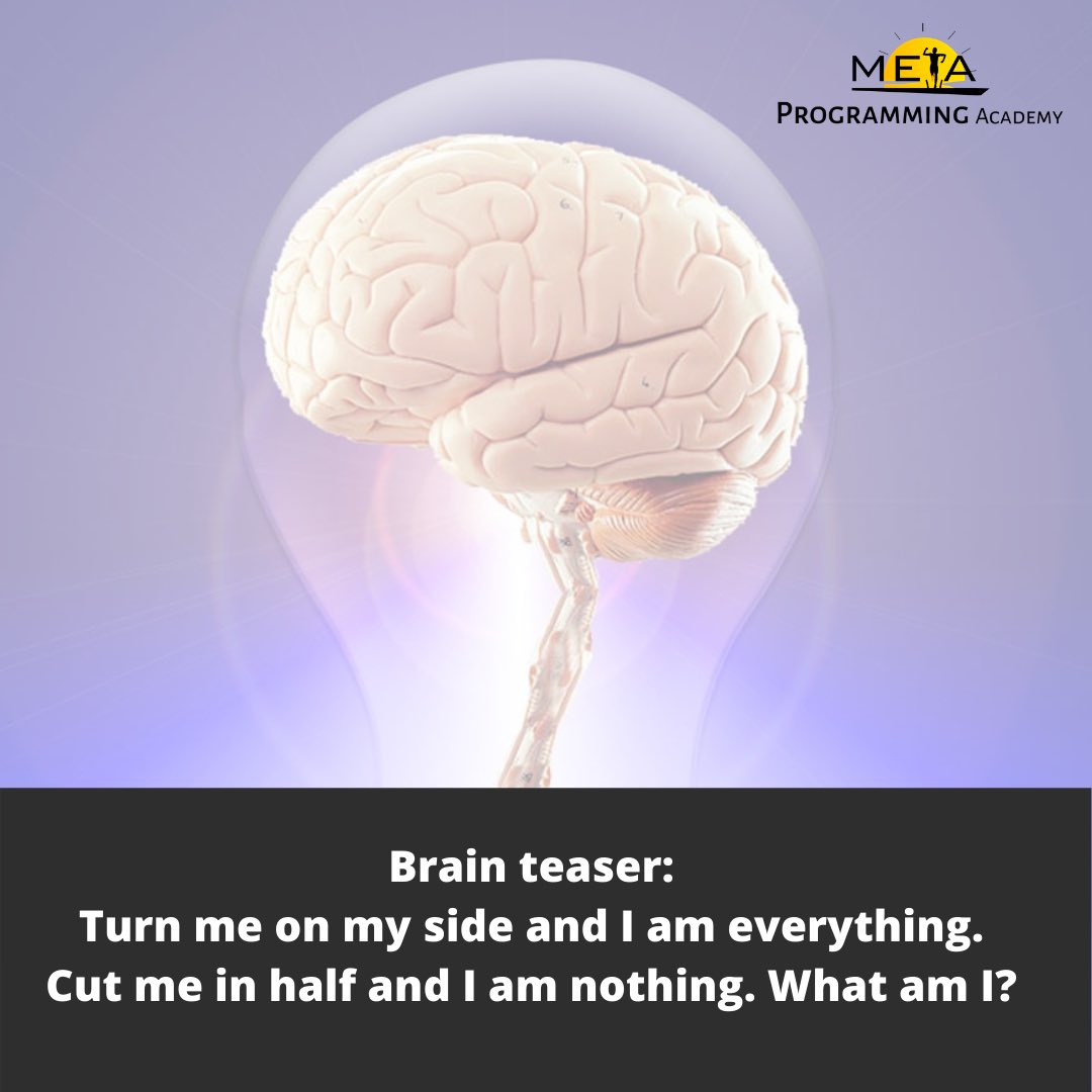 MetaProgAcademy's tweet image. What’s the answer to this brain teaser? Type your answer in the comment section 👇
#Metaprogramming
#MPAcademy
#MetaprogrammingAcademy
#Alternativeeducation
#BrainTeaser
#Brainteasergames
#Brainteaseroftheday
#Brainteaserschallenge