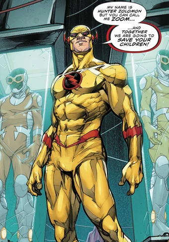 Hunter Zolomon - ZoomAfter a life of tragedy, Grodd broke his back, leaving him paralyzed from the waist down. Hotwiring the Cosmic Treadmill to go back in time, he gained superspeed. Losing sense of reality, he became Zoom and vowed to make The Flash face tragedy.