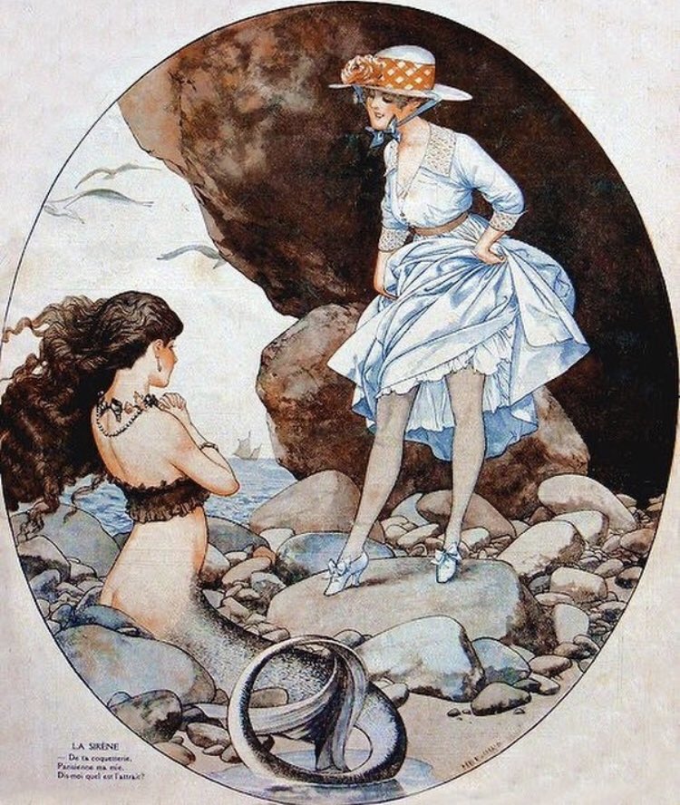 あやね わ このイラストめっちゃエッチ 1916年のla Vie Parisienne表紙 この時代女性が膝下を他人に見せるのは性的行為でタブー 相手の人魚の女の子のリアクションも可愛い T Co Kcpdb22urs Twitter あやね わ このイラストめっちゃエッチ 1916年のla Vie Parisienne表紙 この時代女性が膝下を他人に見せるのは性的行為でタブー 相手の人魚の女の子のリアクションも可愛い T Co Kcpdb22urs Twitter