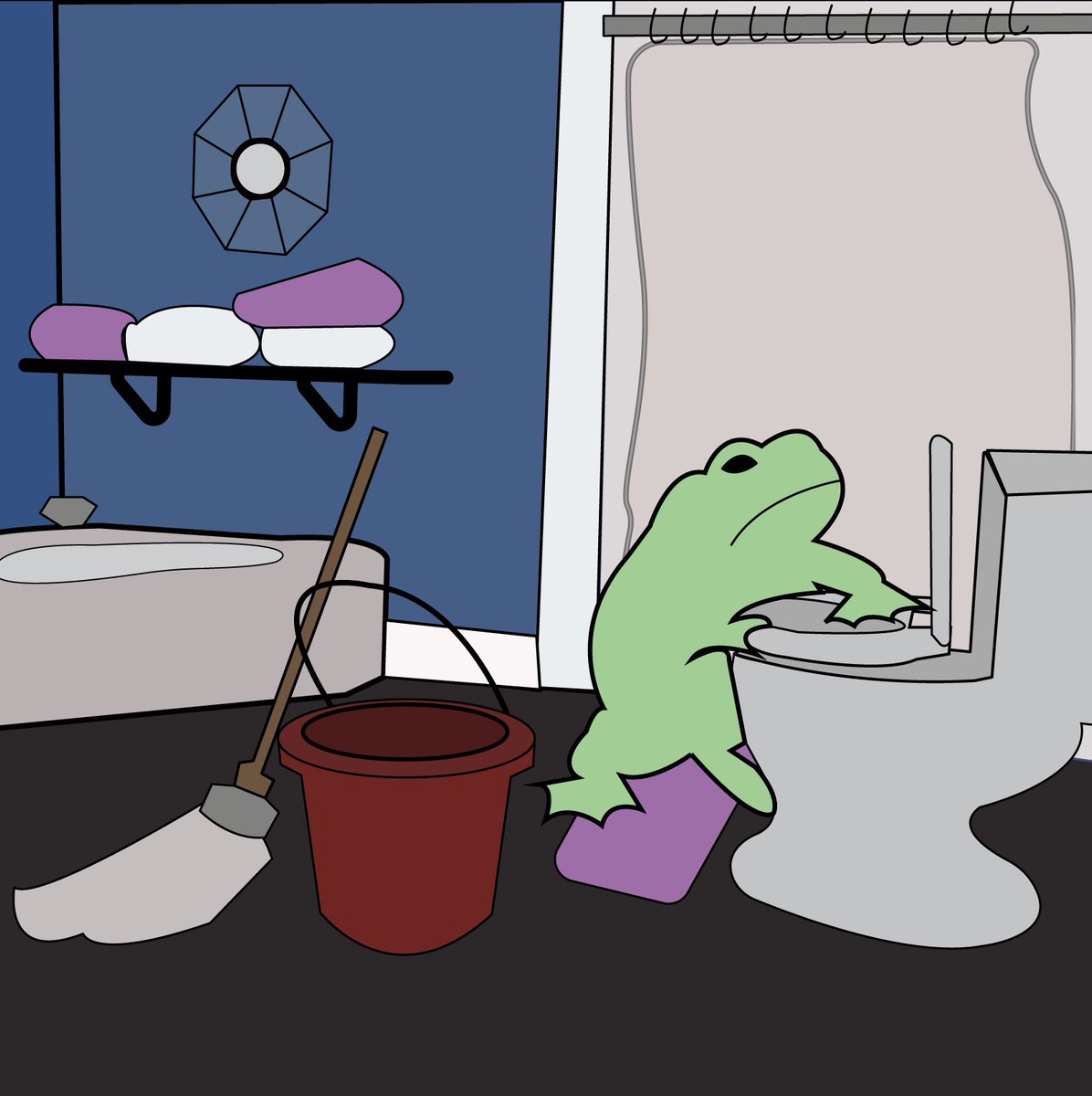 frogs doing things :) illustrated by me