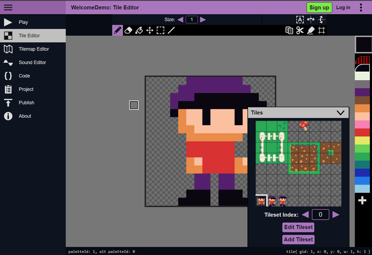 McFunkypants's tweet photo. check out @DavidZByers BITMELO
a pixelart #gamedev fantasy console that runs in the browser! it's pretty cool
https://t.co/ysEz9zF46w https://t.co/kdWfv7HWXt