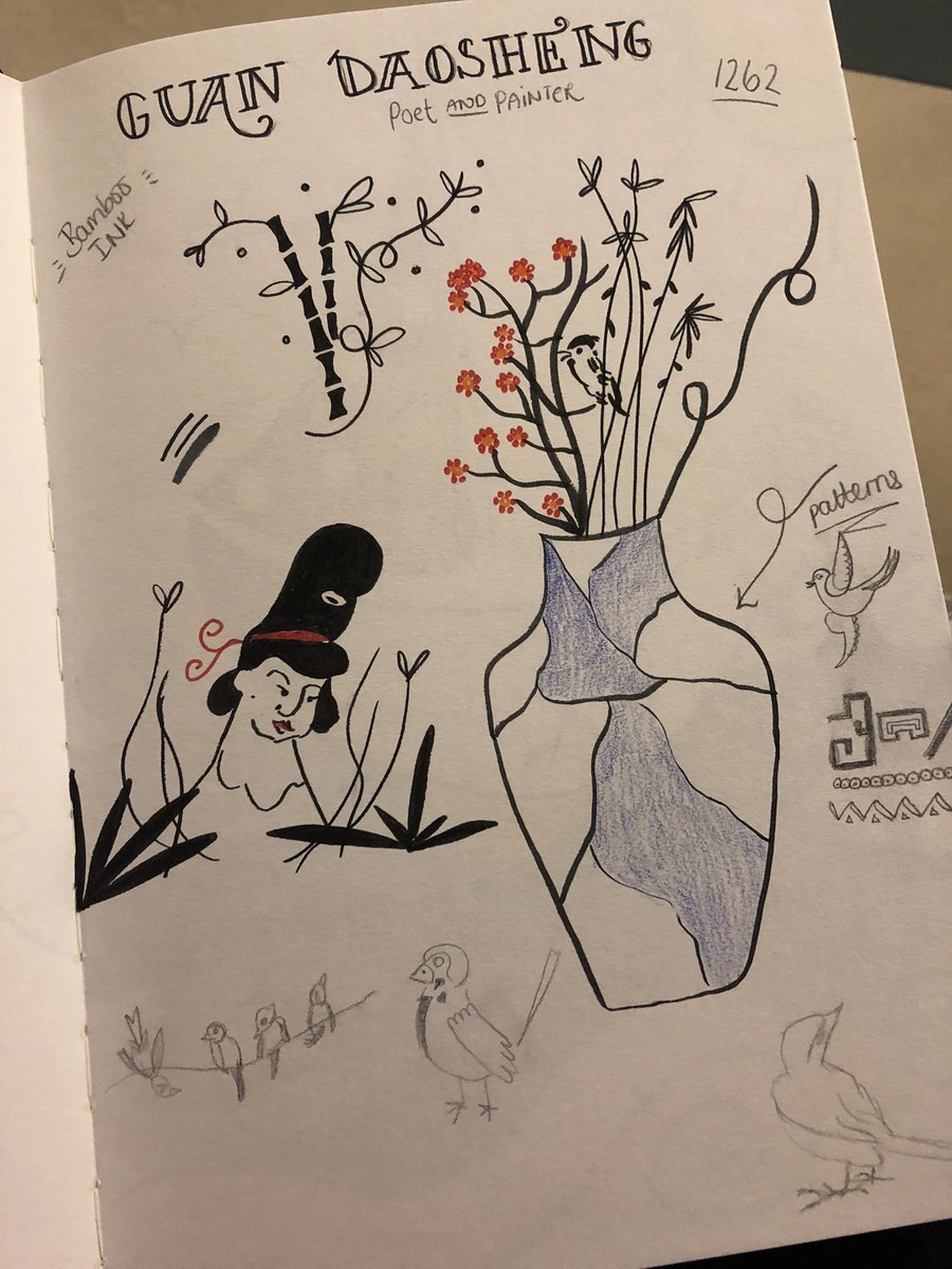 MissSLDunford's tweet photo. As part of our CNY topic celebrations we looked at the mystical work of Guan Daosheng. #femaleartist #HappyChineseNewYear #littleartists @royalacademy @NationalGallery https://t.co/hcgTA8g5yC