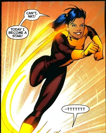 Eliza Harmon - TrajectoryEliza Harmon grew up in Manchester, Alabama, where she became a fan of local hero Impulse. The summer she turned 18, Lex Luthor announced the Everyman Project: a synthetic metagene treatment that could give anyone superpowers. She signed up immediately.