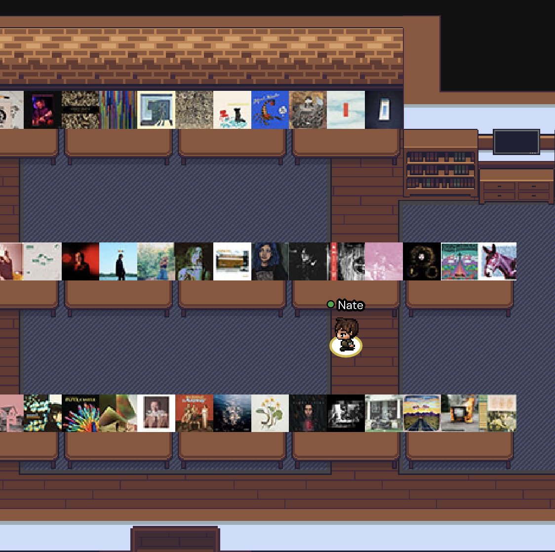 natedorough's tweet image. Totally for fun (until 3am last night), I made a virtual record store (to go with my previously made @audiotreeshows virtual office) on @gather_town! Feel free to stop in today and browse some great Michigan made (digital) records. Best on a computer.

gather.town/i/mEAEVT1w